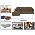 Zink Straight line L Shape 6 Seater Sofa Plain Cushion (Left Side Handle)(Camel)
