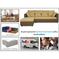 Zink Straight line L Shape 6 Seater Sofa Plain Cushion (Left Side Handle)(Brown & Beige)
