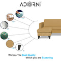 Adorn India Aladra L Shape Decent 5 Seater Sofa Set LHS (Beige) (3 Year Warranty)
