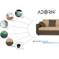 Adorn India Rio Decent L Shape 6 Seater Sofa Set Right Side Handle (Brown & Beige) (3 Year Warranty)