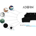 Zink Straight line L Shape 5 Seater Sofa Plain Cushion (Left Side Handle)(Black), Wood, Foam
