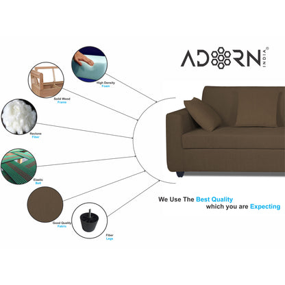 Adorn India Rio Decent L Shape 6 Seater corner Sofa Set (Right Side Handle) (Brown)