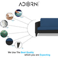 Adorn India Aladra L Shape Decent 5 Seater Sofa Set RHS (Blue & Black) (3 Year Warranty)
