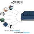 Adorn India Martin L Shape Right Hand Side Sofa Set Plain (Blue) 4 Seater (3 Year Warranty)