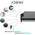 Adorn India Aladra L Shape Decent 5 Seater Sofa Set RHS (Grey & Black) (3 Year Warranty)