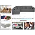 Adorn India Rio Decent L Shape 6 Seater Corner Sofa Set Left Side Handle (Grey) (3 Year Warranty)