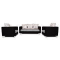 Adorn India Dexter Sofa Set 3-1-1 digitel Print (Grey & Black)