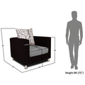 Adorn India Dexter Sofa Set 3-1-1 digitel Print (Grey & Black)