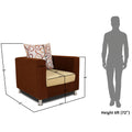 Adorn India Dexter Sofa Set 3-1-1 digitel Print (Brown & Beige)