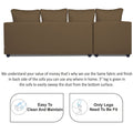 Zink Straight line L Shape 6 Seater Sofa Plain Cushion (Left Side Handle)(Camel)