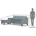 Adorn India Dorothy Blossom L Shape 5 Seater Sofa Set (Left Hand Side) (Grey) (3 Year Warranty)