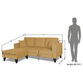 Adorn India Martin L Shape 4 Seater Sofa Set Plain (Left Hand Side (Beige) (3 Year Warranty)