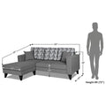 Adorn India Berlin Bricks L Shape 4 Seater Sofa Set (Left Hand Side) (Grey) Martin Plus (3 Year Warranty)
