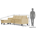 Adorn India Jonas Decent L Shape 5 Seater Sofa Set LHS (Beige) (3 Year Warranty)