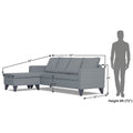 Adorn India Jonas Decent L Shape 5 Seater Sofa Set LHS (Grey) (3 Year Warranty)