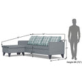 Adorn India Calloway Bricks L Shape 5 Seater Sofa Set (Left Hand Side) (Grey)