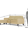 Adorn India Calloway Bricks L Shape 5 Seater Sofa Set (Left Hand Side) (Beige)
