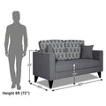 Adorn India Parker Leaf 2 Seater Sofa (Grey) Martin Plus (3 Year Warranty)