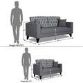 Adorn India Parker Leaf 3+2 5 Seater Sofa Set (Grey) Martin Plus (3 Year Warranty)