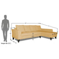 Adorn India Maddox Plain L Shape 6 Seater Sofa Set LHS (Beige) (3 Year Warranty)