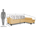 Adorn India Maddox L Shape 6 Seater Sofa Set Digital Print Right Hand Side (Beige) (3 Year Warranty)
