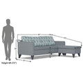 Adorn India Bruce Leaf L Shape 5 Seater Sofa Set RHS (Grey) (3 Year Warranty)