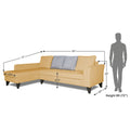 Adorn India Maddox Stripes L Shape 6 Seater Sofa Set LHS (Beige) (3 Year Warranty)