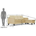 Adorn India Abington Stripes L Shape 5 Seater Sofa Set RHS (Beige) (3 Year Warranty)
