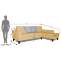 Adorn India Maddox Stripes L Shape 6 Seater Sofa Set RHS (Beige) (3 Year Warranty)