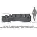 Adorn India Rio Decent L Shape 6 Seater Corner Sofa Set Left Side Handle (Grey) (3 Year Warranty)