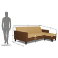 Adorn India Aladra L Shape Decent 5 Seater Sofa Set RHS (Brown & Beige) (3 Year Warranty)
