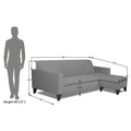 Adorn India Aladra L Shape Decent 5 Seater Sofa Set RHS (Grey) (3 Year Warranty)