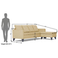 Adorn India Jonas Decent L Shape 5 Seater Sofa Set RHS (Beige) (3 Year Warranty)