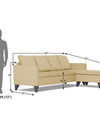 Adorn India Jonas Decent L Shape 5 Seater Sofa Set (Right Hand Side) (Beige)