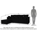 Zink Straight line L Shape 5 Seater Sofa Plain Cushion (Left Side Handle)(Black), Wood, Foam