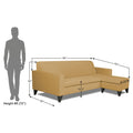 Adorn India Aladra L Shape Decent 5 Seater Sofa Set RHS (Beige) (3 Year Warranty)