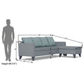 Adorn India Dorothy Blossom L Shape 5 Seater Sofa Set (Right Hand Side) (Grey) (3 Year Warranty)