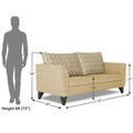 Adorn India Tornado Bricks 3 Seater Sofa (Beige)