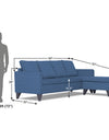 Adorn India Jonas Decent L Shape 5 Seater Sofa Set (Right Hand Side) (Blue)