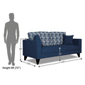 Adorn India Berlin Bricks 3 Seater Sofa (Blue) Martin Plus (3 Year Warranty)