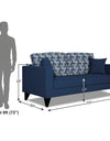 Adorn India Berlin Bricks 3 Seater Sofa (Blue) Martin Plus