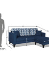 Adorn India Berlin Bricks L Shape 4 Seater Sofa Set (Right Hand Side) (Blue) Martin Plus