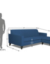 Adorn India Aladra L Shape Decent 5 Seater Sofa Set (Right Hand Side) (Blue)