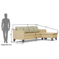 Adorn India Dorothy Blossom L Shape 5 Seater Sofa Set (Right Hand Side) (Beige) (3 Year Warranty)