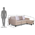 Adorn India Beetle L Shape 5 Seater Sofa Set Rhombus (Right Hand Side) (Beige)