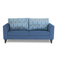 Adorn India Cortina Damask 3 Seater Sofa (Blue)