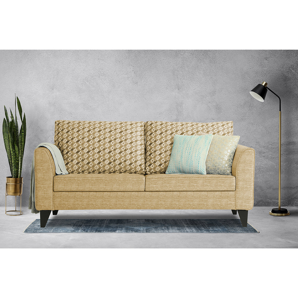 Adorn India Tornado Bricks 3 Seater Sofa (Beige)