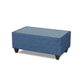 Adorn India Cortina Damask 3+2 5 Seater Sofa Set with Centre Table (Blue)