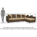 Adorn India Rio Decent L Shape 6 Seater Sofa Set Right Side Handle (Brown & Beige) (3 Year Warranty)