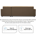 Adorn India Rio Decent L Shape 6 Seater Sofa Set Right Side Handle (Brown & Beige) (3 Year Warranty)